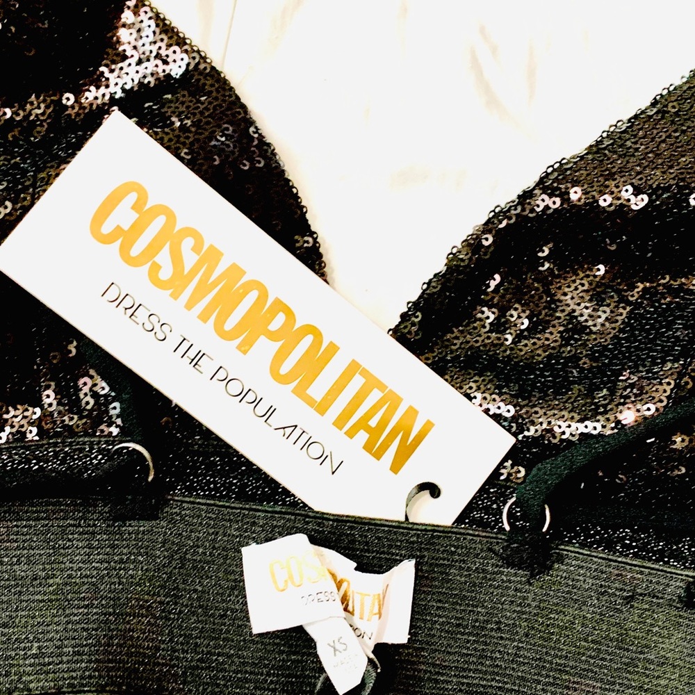 Cosmopolitan Lacie Black Sequence Top NWT - Picture 6 of 6